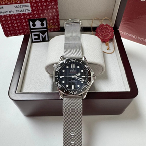 Omega Seamaster “Diver 300M” Black/Mesh Bracelet