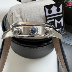 TAG Heuer Carrera Chronograph – Silver & Blue | Leather Strap