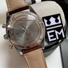 TAG Heuer Carrera Chronograph – Silver/Rose Gold Brown Leather Strap